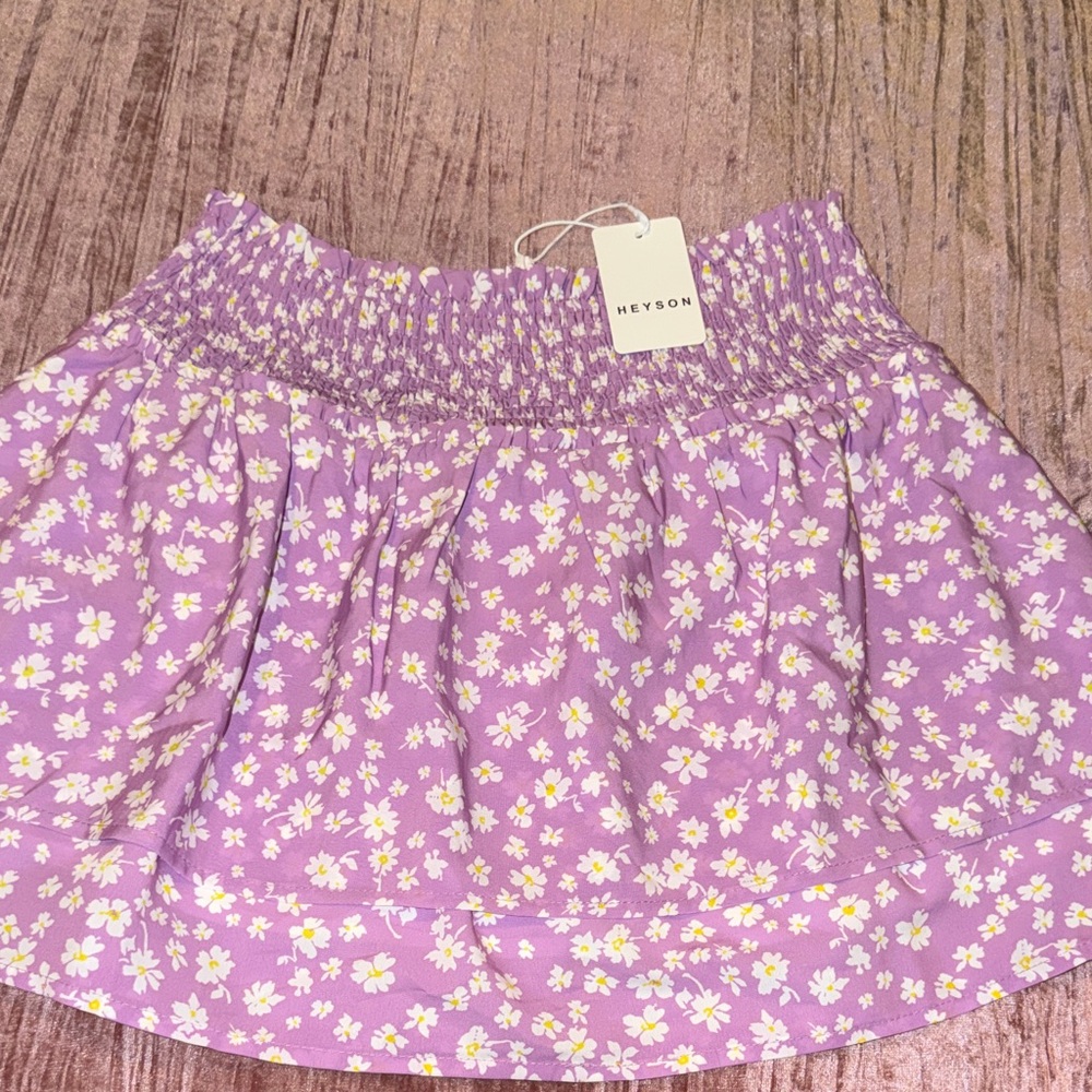 Heyson Lilac Floral Mini Skirt